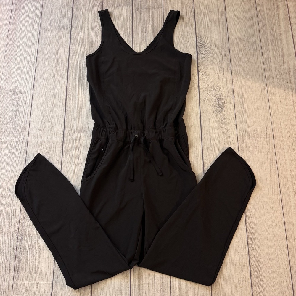 Patagonia Women's Black Sleeveless Drawstring Waist Jumpsuit XS Outdoors
